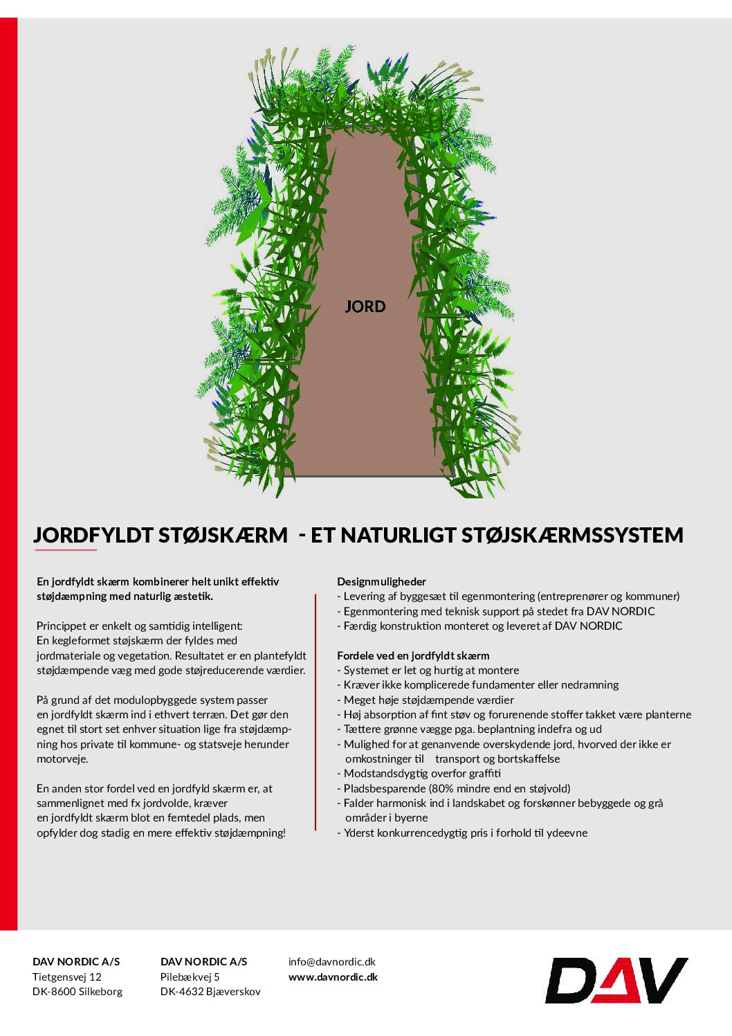 Jordfyldt skærm produktblad