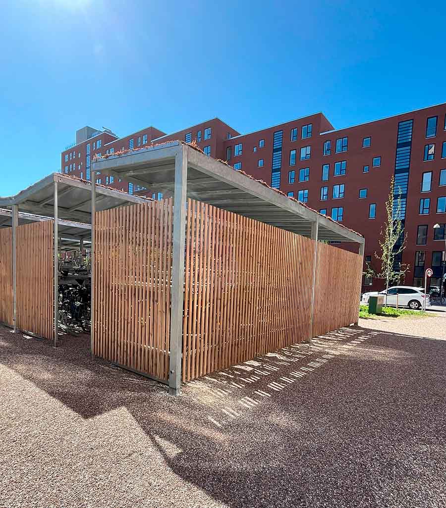 Cykelparkering med lameller