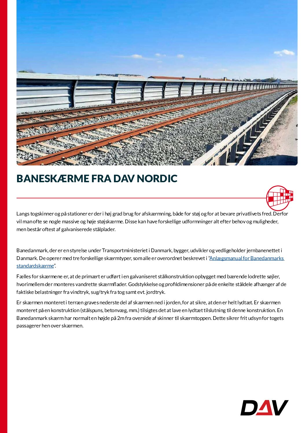 ​Transparent støjskærm produktblad