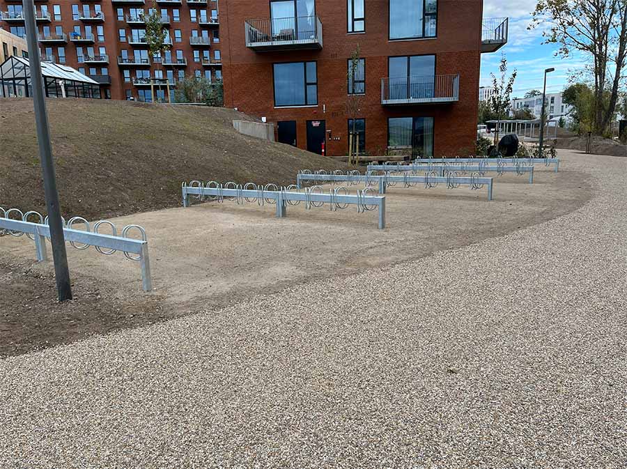 Dobbelt cykelparkering ved Hørkær Have